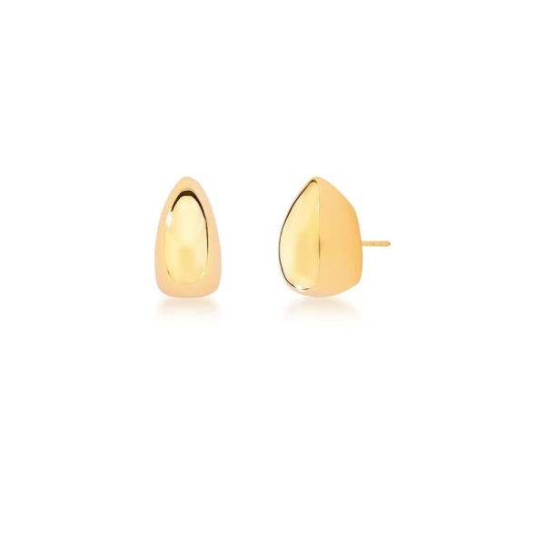 BRINCO ABAULADO DE GOTA LISO BANHADO A OURO