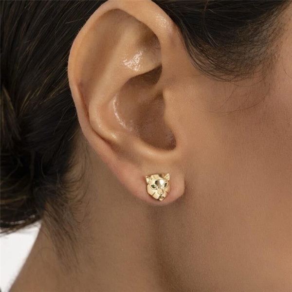 BRINCO DE LEOPARDO LISO COM ZIRCÔNIAS ESMERALDA - Image 2