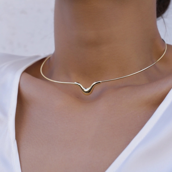 CHOKER ARO ORGÂNICO BANHADO A OURO - Image 2