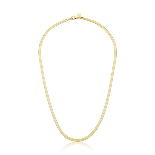 COLAR MALHA ESTEIRA LAMINADA LISA BANHADO A OURO - Image 2