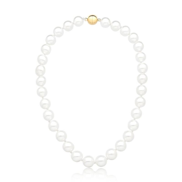 COLAR COM PÉROLAS SHELL DISPERSAS BANHADO A OURO - Image 3