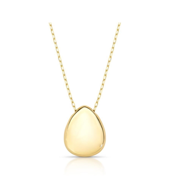 COLAR COM PINGENTE DE GOTA LISA BANHADO A OURO