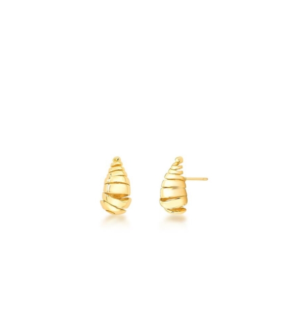 BRINCO DE GOTA TEXTURIZADO VAZADO LISO BANHADO A OURO